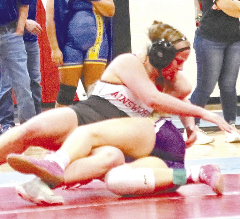 Lynley Leonard placed third in the 155 lb. weight class at the Ainsworth Invitational.