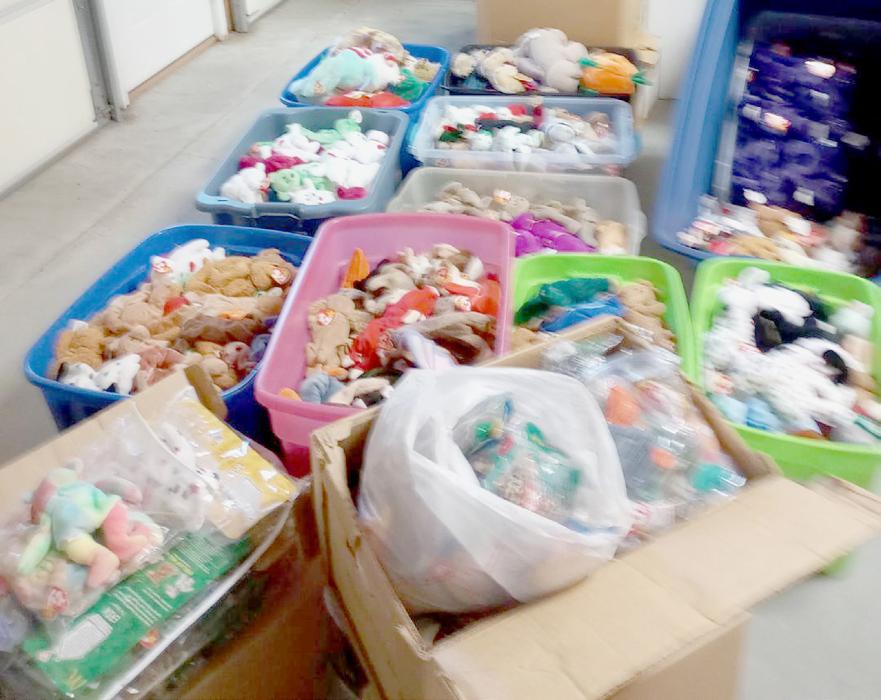 A local family donated their family’s Beanie Baby collection totalling 1,150 beanies to be included in this year’s boxes.
