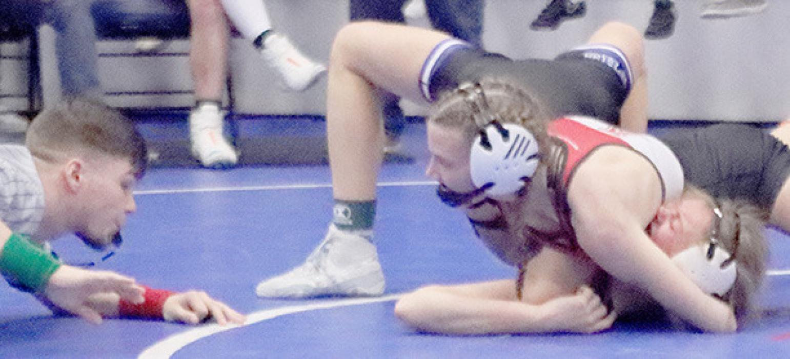 Jolyn Pozehl, 115 lbs., placed second in her weight class at the O’Neill Invitational. Pozehl lost to Ella Reeves of Battle Creek in the first place match.