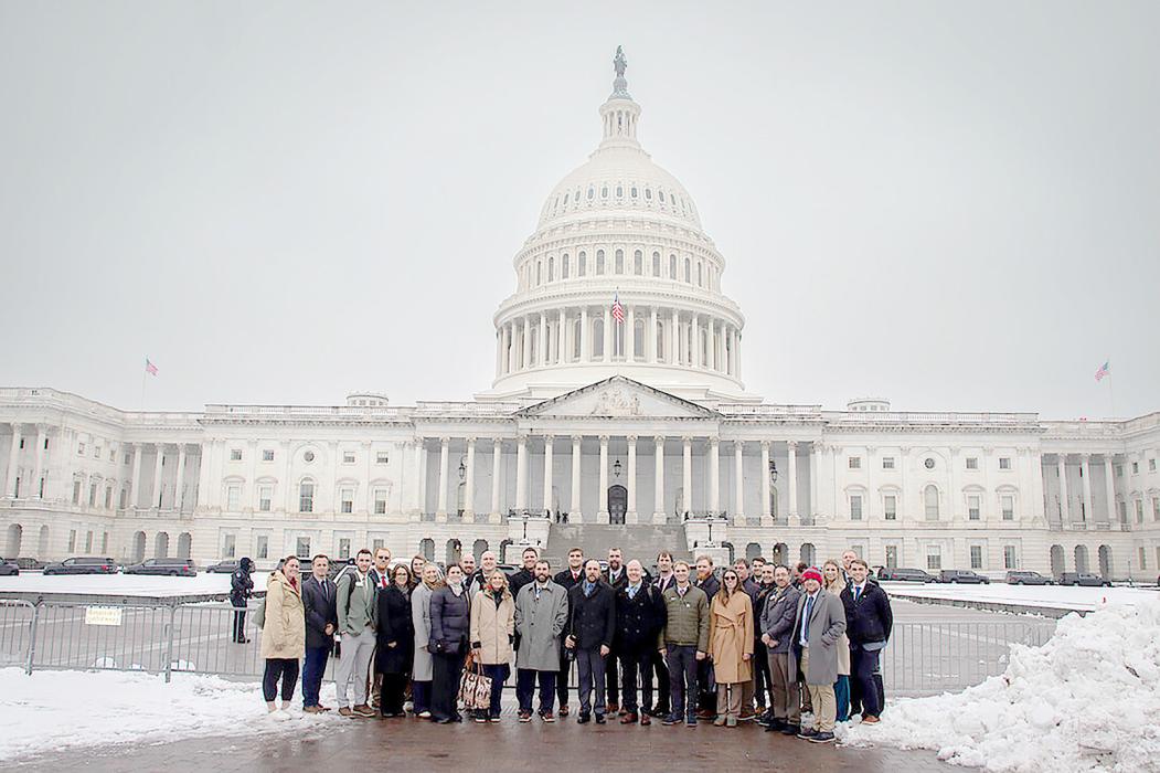Nebraska LEAD 43 Fellows pose for a group photo at the U.S. Capitol in Washington, D.C., on February 12, 2025.