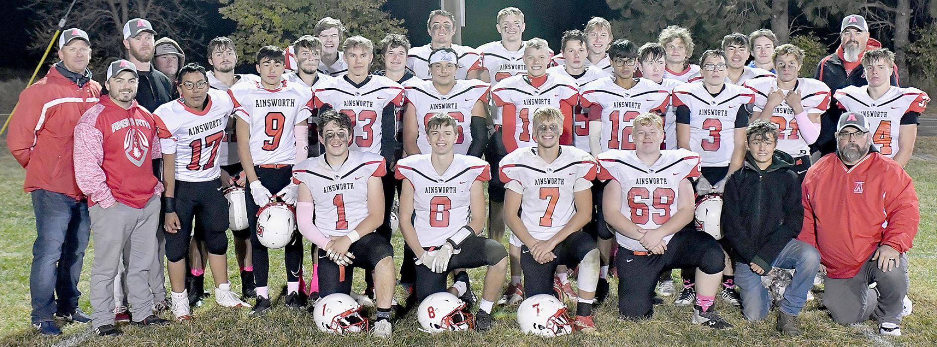 The Ainsworth Bulldog Football Team finished 8-0 on the season with their defeat of the Boyd County Spartans on Friday, October 14th. The Bulldogs are now headed into the 2022 Class D2 Football Playoffs. The Bulldogs will host the Loomis Wolves for a 4:00 p.m. game on Thursday, October 20th.