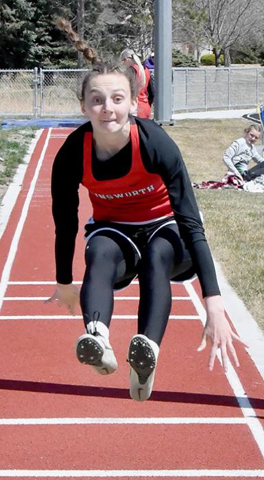 Cameryn Goochey lept 15’ 8.5” to take fifth place in the Long Jump at West Holt.