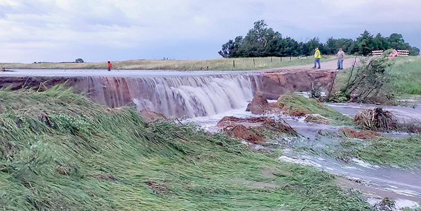 Problems with county roads were not as wide spread as in 2019. Brown County Road employees found numerous problems. This washout was on County Road 872 south of Long Pine and was closed to traffic.