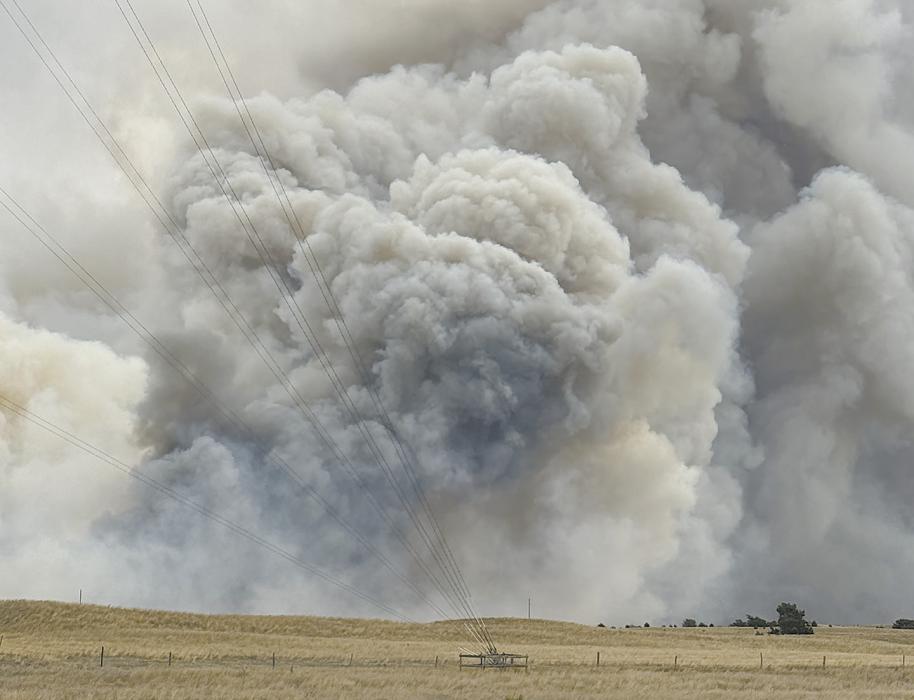 Smoke billows off of the fire, reminding many citizens of the Fairfield Creek fire of 2012, which burned over 60,000 acres in the Niobrara Valley. Photo Courtesy of Ann Fiala