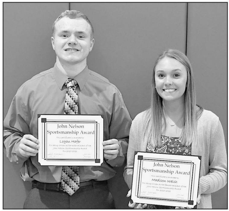 Logan Hafer and Madison Welch were the recipients of the John Nelson Sportsmanship Award.