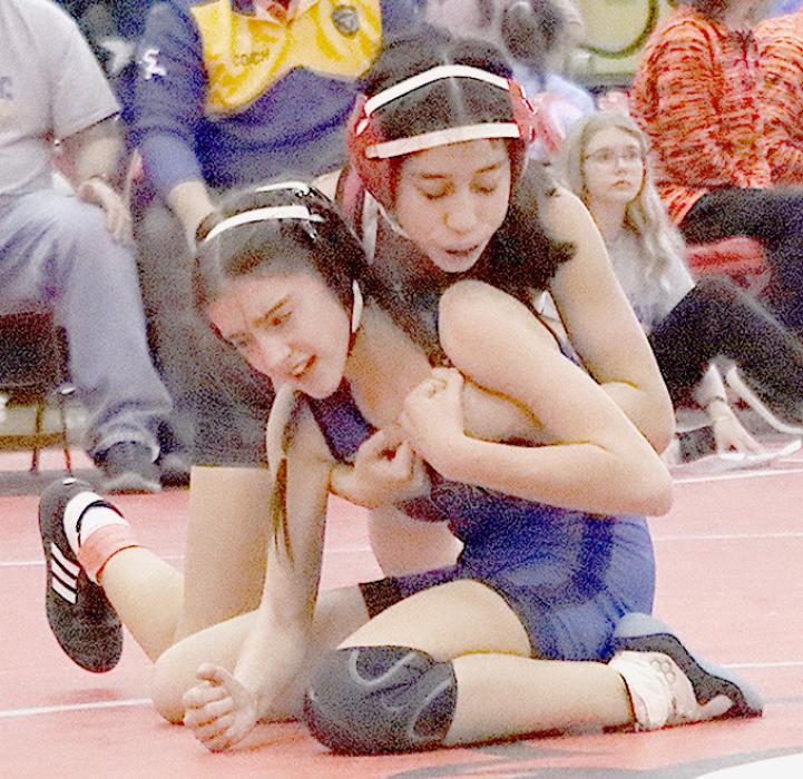 Maya Macia wrestled in the 100 lb. weight class at the Ord Invitational.