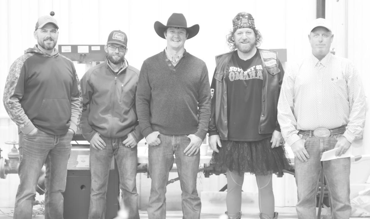 The winning bed race team ‘The Misfits’ consisted of (L - R): Cameron Palmer, Eric Freudenburg, Dustin Dailey, Stan Daniels, and Jeremiah Dailey.