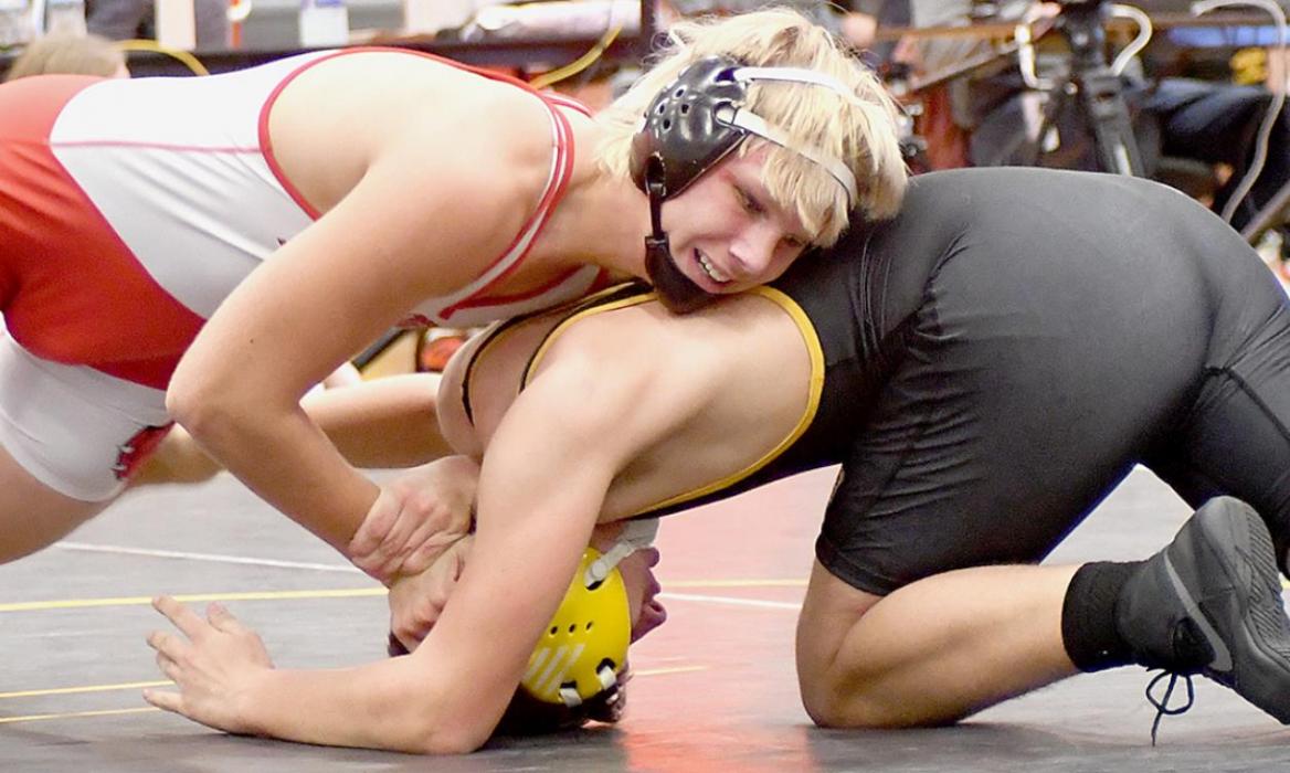 Landon Holloway defeated James Kessler of Mullen by a fall in the Consolation Round 3.